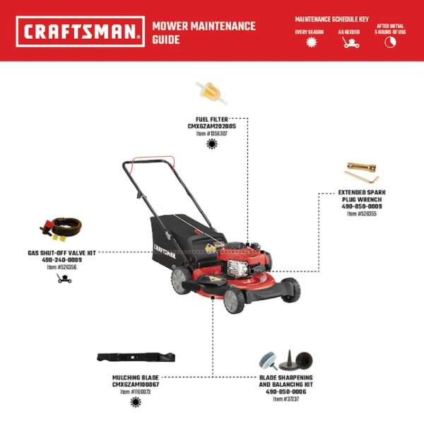 CRAFTSMAN M110 21-in Gas Push Lawn Mower with 140-cc Briggs and Stratton Engine - Image 9