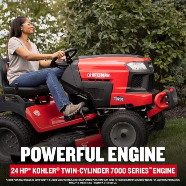 CRAFTSMAN T3200 Turn Tight 54-in 24-HP V-twin Gas Riding Lawn Mower - Image 3